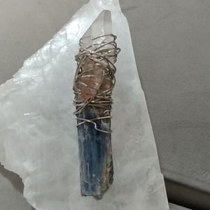 Kyanite and Lemurian Quartz Wand